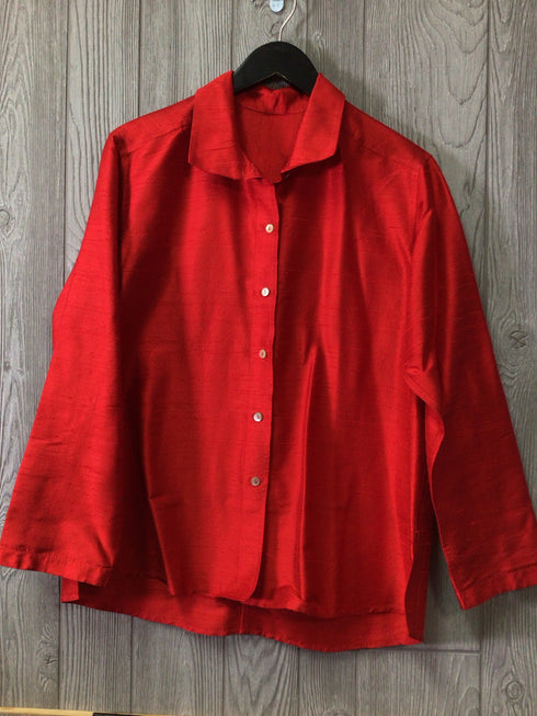 Jill Mcgowan Silk Shirt Jacket Size Large